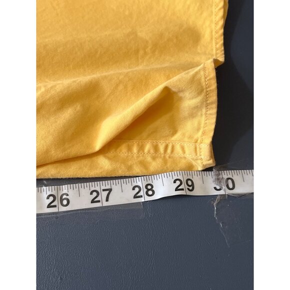 Lands End Mens Yellow Button-Down Shirt XL 17-17.5 Cotton Long Sleeve Business - Picture 3 of 10